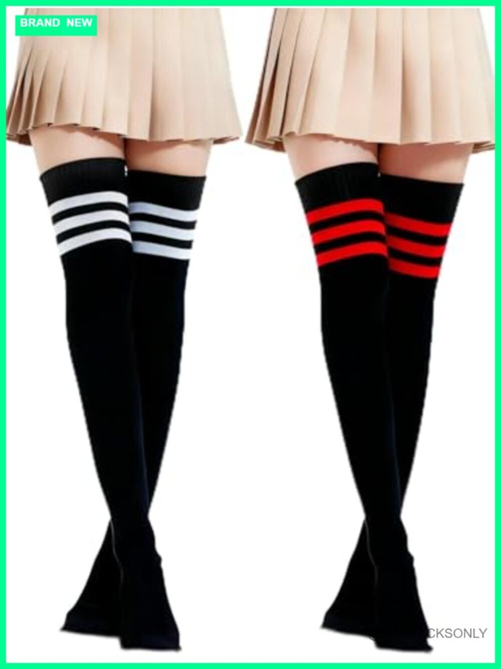 Over Knee Thigh High Socks for Women 2 Pack Daily Sports Cosplay